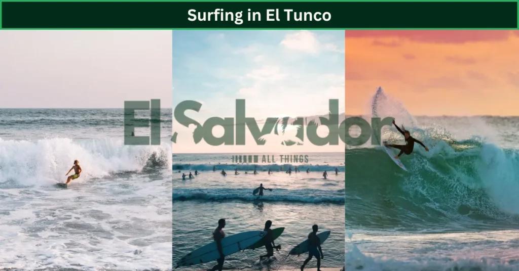 Surfing in El Tunco